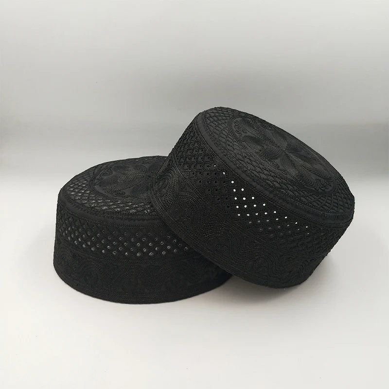 chapeaux de prière pour hommes musulmans, casquette brodée en coton, turban arabe saoudien, hijab, foulard juif, accessoires de prière islamique, nouvelle collection