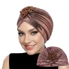 chapeau national arabe élégant avec nœud supérieur, foulard ethnique perlé de couleur unie, doux, élastique, extensible, doré, indien, pour mariage