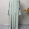 abaya vert élégant de dubaï pour femmes musulmanes – intrument conçu avec une pièce de broderie multicolore en mode modeste islamique