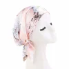satin musulman femmes imprimé pré attaché foulard élastique femme turban cancer chimio chapeau perte de cheveux sommeil casquettes couverture bandeau bandana