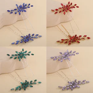 Épingles à cheveux de mariage en biscuits pour femmes, 10 couleurs, accessoires faits à la main pour mariée, fête, ornement, diadème de demoiselle d&rsquo;honneur, 2 pièces