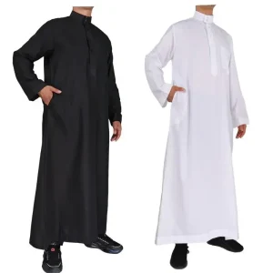 Hommes décontracté caftan ample musulman Thobe Jubba Dishdasha Thawb Robe islamique Abaya arabe couleur unie Robe Hommes décontracté caftan ample musulman Thobe Jubba Dishdasha Thawb Robe islamique Abaya arabe couleur unie Robe