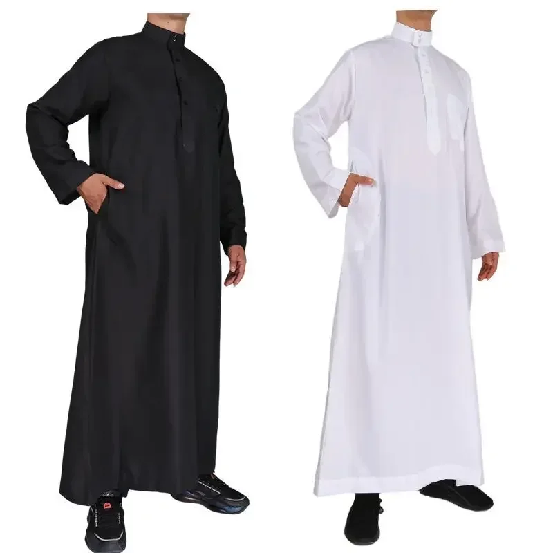 Hommes décontracté caftan ample musulman Thobe Jubba Dishdasha Thawb Robe islamique Abaya arabe couleur unie Robe Hommes décontracté caftan ample musulman Thobe Jubba Dishdasha Thawb Robe islamique Abaya arabe couleur unie Robe