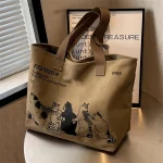 Sac fourre-tout en toile pour femmes, sac à bandoulière spacieux et Durable à la mode avec fermeture à glissière et Design classique, parfait pour le travail