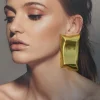 grandes boucles d'oreilles uniques européennes et américaines pour femmes, design géométrique en forme de goutte d'eau, adaptées aux fêtes et aux voyages