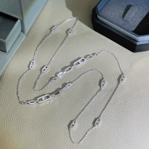 Bijoux exquis collier Long en argent S925 avec 10 pendentifs. Convient pour femmes et hommes. Peut être porté en double couche