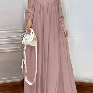 FZANZEA ashion femmes à manches longues musulman Maxi Robe longue automne dubaï turquie Abaya Hijab Robe d&rsquo;été vêtements islamiques Robe Femme