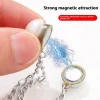 clips magnétiques pour vêtements, 2 pièces, 11cm, avec chaîne, épingles magnétiques pour vêtements en métal, pour hommes et femmes, écharpe, manches de chemise, pantalon, bouton, accessoire