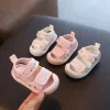 sandales d'été pour bébés filles, chaussures de plage, premiers pas pour nourrissons, sandales mignonnes et douces pour filles, rose, beige, blanc