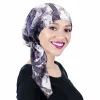 chapeau pré noué pour femmes musulmanes, hijab intérieur, bonnet de chimio contre le cancer, turban imprimé floral, vêtements de sauna, écharpe de sauna à longue queue, bonnets, bonnet