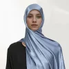 Hijab en Satin Froissé pour Femme Musulmane, Châle en Mousseline de Soie, Turban Plissé, Ramadan