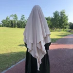 Khimar deux couches Jazz crêpe Double couches de haute qualité musulman modeste mode prière longue Hijab vente en gros vêtements islamiques