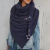 Écharpe rétro monochrome pour femme, châle féminin polyvalent, chaînes chaudes, streetwear extérieur, garder au chaud, mode automne et hiver