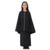 2 pièces eid khiamr jalabiya filles musulmanes vêtement de prière robe hijab hauts à capuche jupe ensemble islam niqab burqa dubaï abaya caftan robe