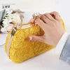 Sac à main d’embrayage jaune pour femme, sac à main croisé, portefeuilles de fête, mariage, créateur de luxe, perle, mode, initié