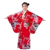peignoir kimono japonais pour enfants asiatiques, robe yukata paon de style japonais obi vintage haori, costume de cosplay d'halloween