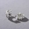 boucle d'oreille élégante et indispensable, plaqué or blanc 18 carats, argent, perle et zircon en forme de c, cerceau d'oreille/huggies/clous, déclaration de niche, bijoux ins