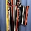 abayas pour femmes 2023 imprimé rayure verticale glands élasticité coupe ample femme robe femme africaine robes avec ceinture foulard