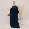 abaya – robe longue musulmane unie pour femmes, ramadan eid, velours, satin, manches ballon, robes africaines islamiques, dubaï, turc, caftan modeste