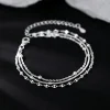 bracelets de perles en argent sterling 925 pour femmes, luxe coréen multicouche, chaîne réglable, bijoux fins de fête, cadeaux