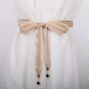 Simple élégant mince ceinture accessoire corde chemise décontractée pull jupe robe décontracté ceinturée robe ample nœud papillon ceinture pour les femmes