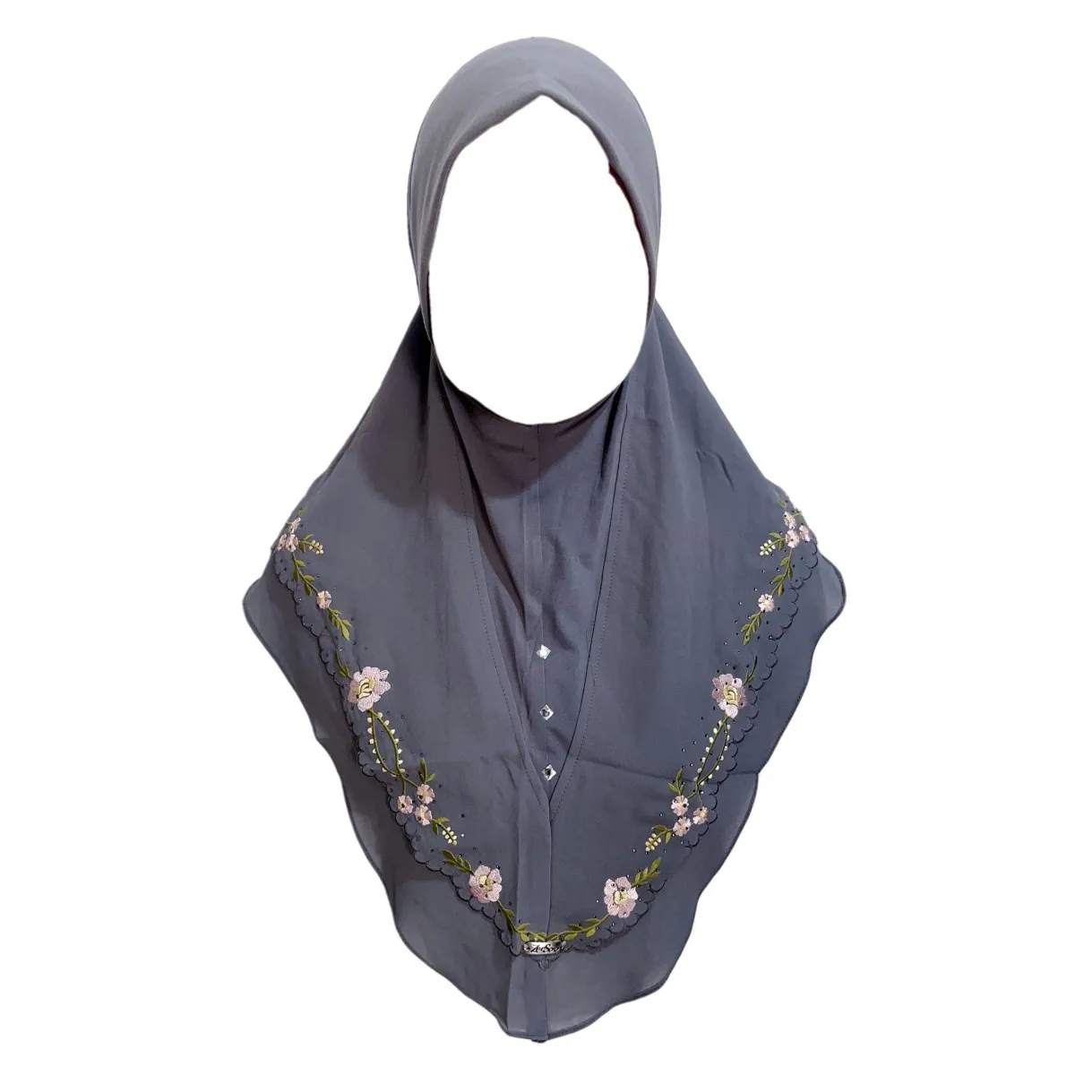 Écharpe turban musulmane pour femmes arabes, broderie florale, hijab instantané direct, eid ramadan, prière islamique shayla tiens imar