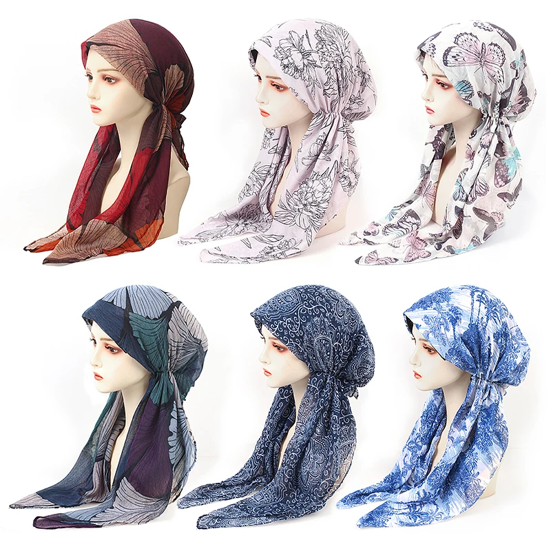 Mode femmes musulman Hijab imprimer Turban chapeau pré-attaché écharpe perte de cheveux foulard musulman bandeau pré-attaché Bandana Turbante Mujer Mode femmes musulman Hijab imprimer Turban chapeau pré-attaché écharpe perte de cheveux foulard musulman bandeau pré-attaché Bandana Turbante Mujer
