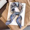 foulard carré de luxe en soie pour femmes, hijab, bandes de cheveux, foulard, châle en satin, ruban, bandeau, enveloppes à la mode, bandana, 2024