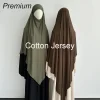 Maillot de coton haut de gamme Khimar extensible léger respirant une couche Islam femmes musulmanes Eid Ramadan longue prière Hijab Khimar