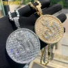 collier pendentif allah musulmans glacé, couleur argent, pavé de zircon cz, breloque lettre scintillante pour femmes et hommes, bijoux hip hop