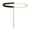 ceinture fine en métal noir pour femmes, chaîne de taille, chemise à la mode, costume décoratif avec robe polyvalente, chaîne de chemise gm103