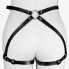 ceinture de levage de hanche en cuir pu noir sexy pour femmes, sangle réglable avec anneau en métal, accessoires de mode élégants de série spéciale