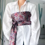 Japonais Haori Kimono Yukata Obi ceinture robe décor brocart Jacquard tissu ceinture chemise robe décor poitrine enveloppé Cummerbunds