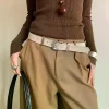 maillard styles rétro mode ceinture en daim avec boucle en métal ceinture de taille ins ceinture de décoration polyvalente