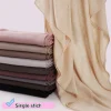 175*70cm plus doux modal viscose simple point mince bord écharpe hijab couleur unie foulard premium rayonne châle pour femme musulmane