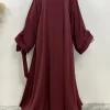 robe longue nida abaya, robe élégante simple, robe à manches a ligne, document pur, dubaï, royaume uni, modeste, populaire, vente chaude