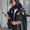 eid femmes abaya écharpe imprimé musulman cardigan robes abayas caftan robes arabe longue robe ramadan marocain dubaï jalabiya 2025