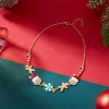 ensemble de bijoux de noël minimalistes pour femmes, collier en alliage avec vieil homme et collier en pain d'épice, parfait comme accessoires de bijoux