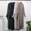 abaya jilbab pour femmes musulmanes, vêtements islamiques, dubaï, saoudien, robe noire, modestie turque, robe de prière une pièce, manches smocks à capuche