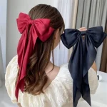 Bijoux de cheveux élégants, pince à cheveux à grand nœud, épingle à cheveux en Satin pour femmes et filles, bandeaux en ruban doux, accessoires de poignée de cheveux doux