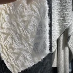 Tissu artificiel astique Beige Légèrement Translucide, Crochet en Laine, Vêtements Rétro, Bergame, Styliste, Automne et Hiver