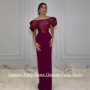Robe de soirée droite plissée personnalisée, robes d&rsquo;occasion formelles, robe de soirée fendue dans le dos, arabe simple