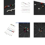 E21f exquise colorée broches revers à cristal 12 pcs hijab ningles sécurité perle sécurité broche écharpe clip