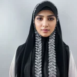 Haute qualité perles en mousseline de soie Hijab écharpe femmes musulmanes paillettes Hijabs bandeau arabe plaine Turban châles cheveux accessoires 175*70 cm