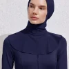 hijab de bain musulman d'été pour femmes, turban instantané, conception de cou étendu, séchage rapide