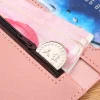 portefeuille long en cuir élégant pour femme, pochette à trois volets, porte cartes de crédit pour femme, sac à main rose mignon avec poche à monnaie zippée