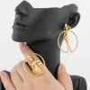 ensemble de bijoux pour femmes, boucles d'oreilles africaines couleur or 18 carats avec anneau, accessoires d'oreille au design inhabituel, cadeaux quotidiens pour amoureux des filles