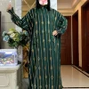 2025 coton tissu ramadan musulman deux chapeaux abaya dubaï turquie islam vêtements de prière or poussière robe islam femmes robe caftan