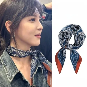 Foulard en soie pour femmes, nouvelle mode printemps et été 2021, haut de gamme, sens rétro, petit foulard carré, accessoires