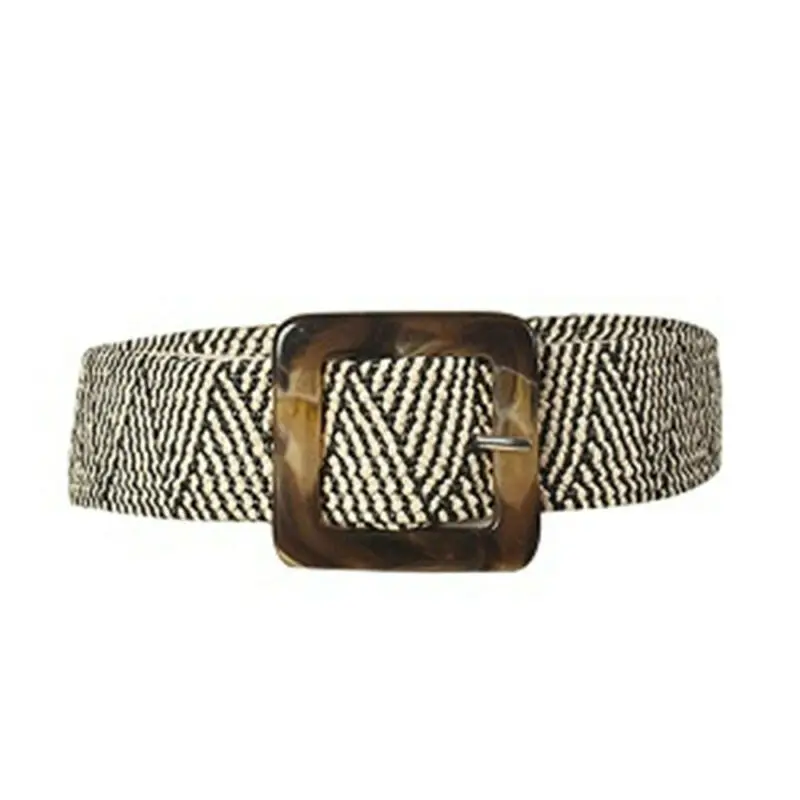 Ceinture en paille ultra large pour femme, ceinture tissée vintage pour femme, ceinture en bois sculpté, ceinture structurée élastique, ceinture décontractée pour robe et chemise, joint de taille